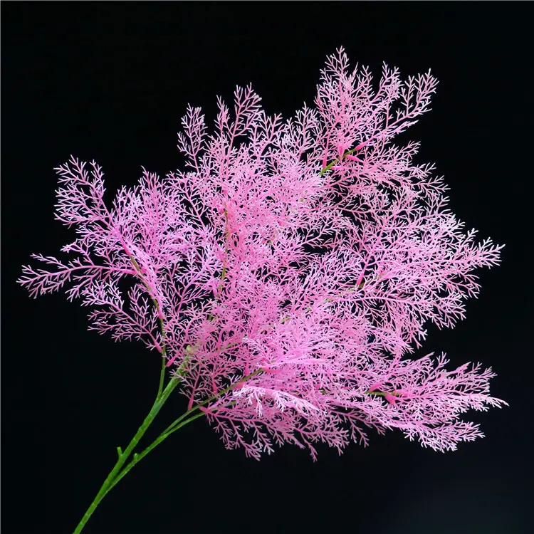 Wholesale cheap high simulation plastic Artificial flower 6 fork soft rime of fog flower for wedding decoration