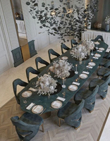 Table à manger ovale moderne de luxe avec plateau en marbre, table à manger de luxe pour 12 personnes, table à manger en marbre blanc, personnalisation possible