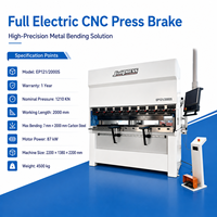 Prensa Plegadora CNC Eléctrica Automática de 121 Toneladas y 2m con Servomotor para Acero al Carbono y Acero Inoxidable