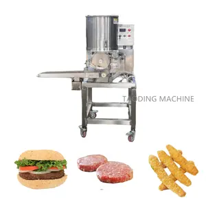small hamburger patty making machine 150mm chicken nuggets cutter machine hamburger patty frying machine