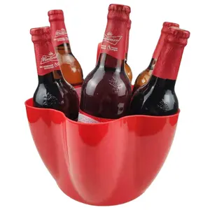 China new design red wine,beer cooling plastic ice bucket 6 Liters with handle