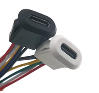 Connecteur USB Type C Hexie 6 broches, fiche femelle, 3A, charge rapide, port jack, conducteur en cuivre flexible, 120 mm