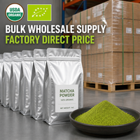 Poudre de Matcha biologique de qualité cérémonielle et poudre de thé vert Matcha instantané soluble dans l'eau, certifiées biologiques USDA et UE, vente en gros en vrac