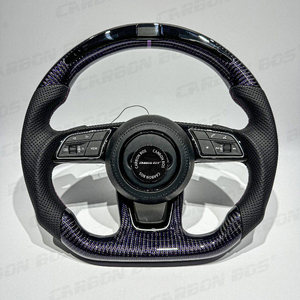 Volant de voiture LED, cuir Alcantara en fibre de carbone, directement compatible avec <span class=keywords><strong>Audi</strong></span> RS <span class=keywords><strong>A1</strong></span> A3 A4 A5 A6 A7 R8 RS3 C7 Q3 Q5 Q7 S3 S4 S5 8V B8 B9 - Product Image 2