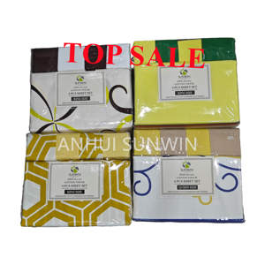 Drap de <span class=keywords><strong>lit</strong></span> d'usine 6 pièces 3 <span class=keywords><strong>places</strong></span> drap plat de bonne qualité avec taies d'oreiller king size 100% coton ensemble de <span class=keywords><strong>draps</strong></span> au toucher - Product Image 2