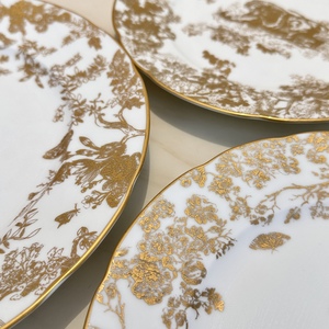 Juego de Vajilla de Porcelana Fina con Diseño Dorado Moderno y Lujoso, Plato de Presentación de Cerámica, Venta al Por Mayor de Fábrica - Product Image 5