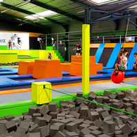 Équipement de parc de trampolines en métal de grande taille, directement de l'usine Sqarcade, parc d'attractions intérieur personnalisé pour enfants et adultes