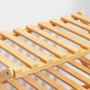 Bamboo Folding <b>Shoe</b> <b>Rack</b> 3 Tier Freestanding <b>Storage</b> For Doorway Minimalist Design - Product Image 3