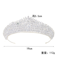Mariage nuptiale couronne de luxe exquis mariage coiffes Zircon couronne cheveux bijoux diadème pour princesse pour anniversaire