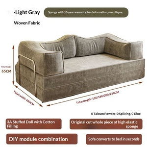 Modular Foam Compression Sofa Bed Foldable One Seat Removable Washable Modern Simple Living <b>Room</b> Long-term Sleeping Lazy - Product Image 6