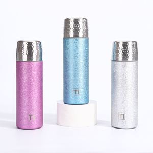 480ml Luxury Hammered Titanium Plated Insulated Water Bottle Creative <b>Tea</b> Separation Vacuum Flask Business Gift with <b>Infuser</b> - Product Image 2