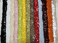 Dentelle en maille à paillettes de luxe de 18 mm, dentelle à paillettes lourde, tulle à paillettes fantaisie, dentelle élastique brodée de couleur fantaisie pour robes de soirée