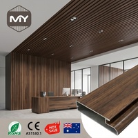 Plafond perforé en aluminium massif à texture bois, insonorisé et étanche, idéal pour centres commerciaux, gymnases, usines – Vente directe 2026