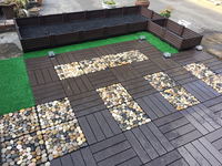 Wpc Interlocking Deck Fliesen mit Kunststoffs ockel mit 300*300 Balkon boden Holz verbund planke