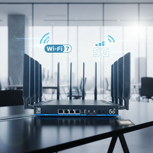 プロ仕様5G CPE WiFi 7ルーター デュアルナノSIM Openwrt 6GHz対応 19000Mbps <span class=keywords><strong>2</strong></span>.5Gポート <span class=keywords><strong>IoT</strong></span>およびビジネス用途向け - Product Image 1