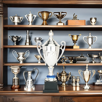 Piala Penghargaan Kustom Langsung dari Pabrik ELOR, Logam Besi Berkualitas Tinggi, Berlapis, Gravure, Harga Ekonomis, Cinderamata