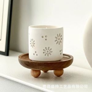 Wooden Oval <b>Tray</b> With Legs Solid Wood <b>Storage</b> <b>Tray</b> For Home Decor Bedroom Jewelry Key Holder Fragrance Diffuser Stand - Product Image 3