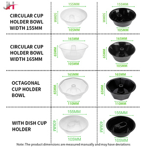 Bicchiere in <span class=keywords><strong>Plastica</strong></span> Trasparente per Asporto con <span class=keywords><strong>Vassoio</strong></span> Superiore per Snack, Dessert e Frutta, 2 in 1 Porta Bevande e Snack - Product Image 5
