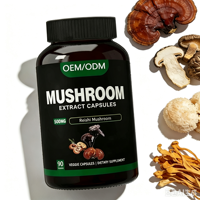 Capsules d'extrait de champignons 500mg Reishi, Crinière de lion, Cordyceps, Shiitake – Complément alimentaire végétalien – OEM, Marque privée, Vente en gros