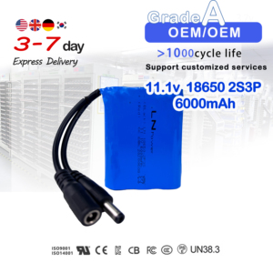 Pack de batteries lithium-ion 11,1 V 6000 mAh 66,6 Wh 18650 avec BMS, 1000 cycles, pour robot aspirateur, aspiradora, power bank 18650 - Product Image 1