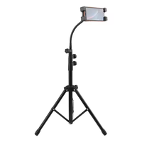 Support de tablette et de smartphone en métal extensible, compatible iPad, support de bureau réglable en hauteur, pliable et flexible