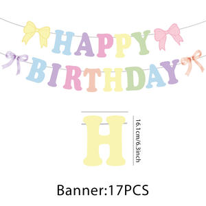 Nouveau coloré rose arc papier écologique <span class=keywords><strong>joyeux</strong></span> <span class=keywords><strong>anniversaire</strong></span> fête bannière décoration ensemble spirale fille fournitures - Product Image 2