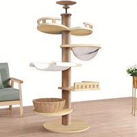 Arbre à chat en bois et sisal, écologique, personnalisable, pour l'auto-entretenue et le divertissement des animaux, disponible en gros (DEM/DOM)