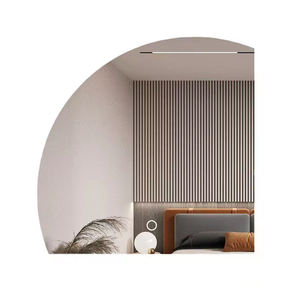 Miroir de salle de bain intelligent mural décoratif sans cadre avec capteur tactile Bluetooth, en forme de demi-lune, avec éclairage LED - Product Image 6