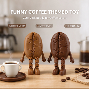 Figura de Grano de Café Impresa en 3D, Adorno Marrón para Escritorio, Escultura con Piernas Móviles, Decoración para el Hogar y la Oficina - Product Image 4