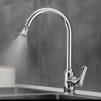 Robinet de cuisine transfrontalier en acier inoxydable 304 pour évier à légumes, design moderne et simple, à poser sur comptoir, eau chaude/froide