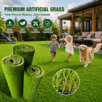 Gazon artificiel réaliste LFL à quatre tons, décoration extérieure et intérieure, gazon artificiel pour le sport, tapis synthétique adapté aux animaux domestiques