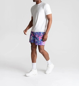 Custom Logo Vintage Anti-Wrinkle Streetwear Casual Men Elastic Waistband <b>Layer</b> Pockets Sports Running Gym Shorts Sublimation - Product Image 3