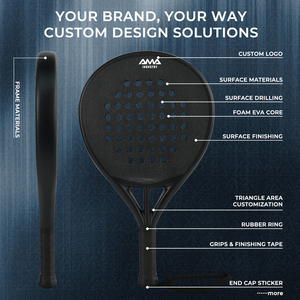 Raqueta de Pádel de Fibra de Carbono con Sistema de Orificios Inteligentes de Alta Calidad, Precio de Fábrica del Fabricante Líder AMA, Logotipo Personalizado - Product Image 4