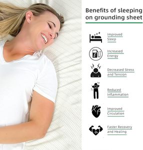 Sábana de conexión a tierra 300TC Queen 5% fibra de plata 95% algodón orgánico sábanas de conexión a tierra - Product Image 2