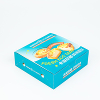 Boîte en carton pliable pour tartelettes aux œufs, en matériaux recyclés de qualité alimentaire, impression de logo personnalisée, emballage de boulangerie portable, vente en gros