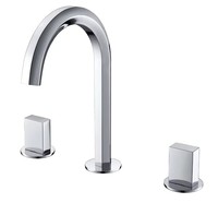 Robinet Mitigeur Mural Noir Mat en Laiton pour Lavabo, Double Poignée, Monotrou, Durable et Moderne
