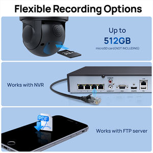 กล้องวงจรปิด 8MP 4K PoE PTZ สำหรับภายนอกอาคาร ระบบรักษาความปลอดภัย ติดตามอัตโนมัติ ซูมออปติคอล 18 เท่า มองเห็นสีในเวลากลางคืน สนทนาได้สองทาง - Product Image 5