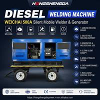 Groupe électrogène diesel silencieux de secours industriel à double usage et machine à souder 2 en 1, soudeuse portable insonorisée