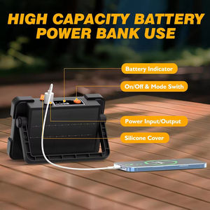 Lámpara LED solar recargable de 120W, reflector portátil, IP65/66, impermeable, para exteriores, paisajismo y trabajo. - Product Image 4