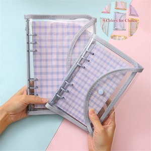 Bìa Sổ Ghi Chép Nhật Ký A5 A6 Có Thể Nạp Lại Vỏ Sổ Ghi Chép Bằng PVC Lấp Lánh Đóng Nút Bấm Cạnh Nắp 6 Vòng Chất Kết Dính Lá Rời - Product Image 1