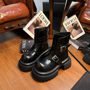 2026 nueva primavera y verano moda cuero al aire libre negro trabajo negocios recepción zapatos de mujer botas cortas - Product Image 5