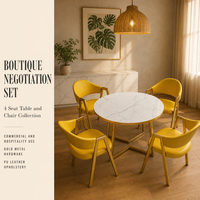 Ensemble de table à manger ronde moderne de luxe pour 4 personnes, meubles en métal pour salles à manger et hôtels
