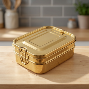 Durable Stainless Steel Rectangle <b>Lunch</b> <b>Box</b> Bento Food Storage Container Classic Design 1-3L Capacity Multiple <b>Compartments</b> - Product Image 3