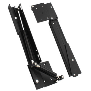 Tabouret pliant en métal noir à double coussin, accessoires peu encombrants pour entrée et armoire à chaussures - Product Image 2