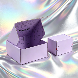Luxury Recyclable Lavender Jewelry Box Set Custom Design Printed Mailing Box and <b>Pull</b> Out <b>Drawer</b> Box for Jewellery Branding - Product Image 1