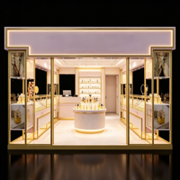 Kiosque à parfums de luxe avec cadre doré, éclairage LED, éco-responsable, vitrine de haute qualité, boutique professionnelle, pour toute la boutique