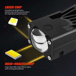 ไฟหน้า LED สีคู่สว่างพิเศษ ไฟตัดหมอก ไฟขับขี่ ไฟเลเซอร์มอเตอร์ไซค์ขนาดเล็ก ไฟขับขี่ขนาดเล็ก อุปกรณ์ตกแต่งรถยนต์ - Product Image 2