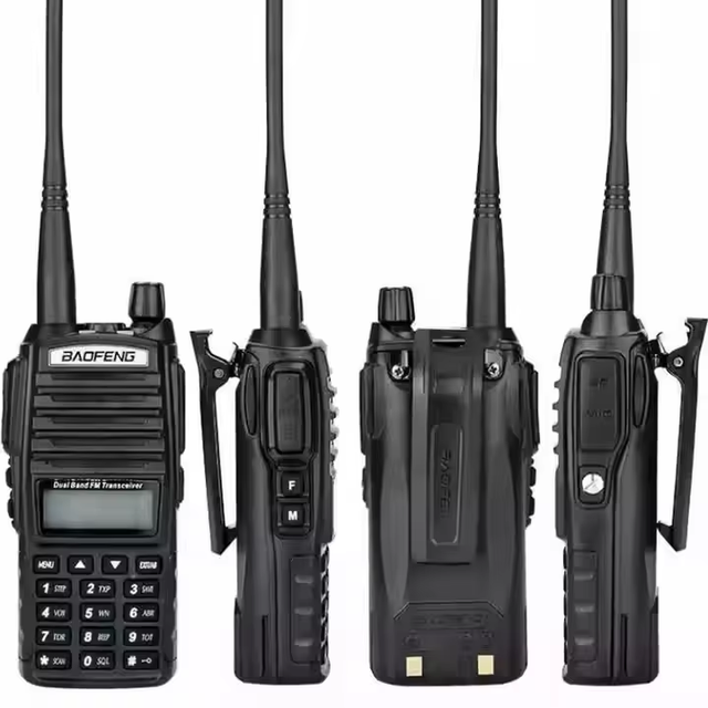 UV-82 High Power 8W Handheld IPX5 Dual PTT UHF VHF Ham Radios 10KM Range Analog Two Way Radio Handheld Walkie Talkie