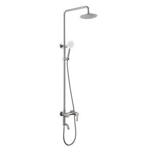 Shower Set 304 Stainless Steel Rain Shower Head Round Adjustable Mixing Valve With Handheld Sprayer For Bathroom - Product Image 2