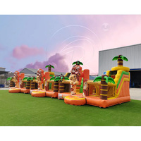Château gonflable commercial pour parc d'attractions, combo château sauteur et structure de saut pour enfants, thème lion safari